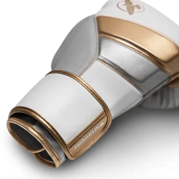 HAYABUSA T3 BOXING GLOVES - WHITE/GOLD
