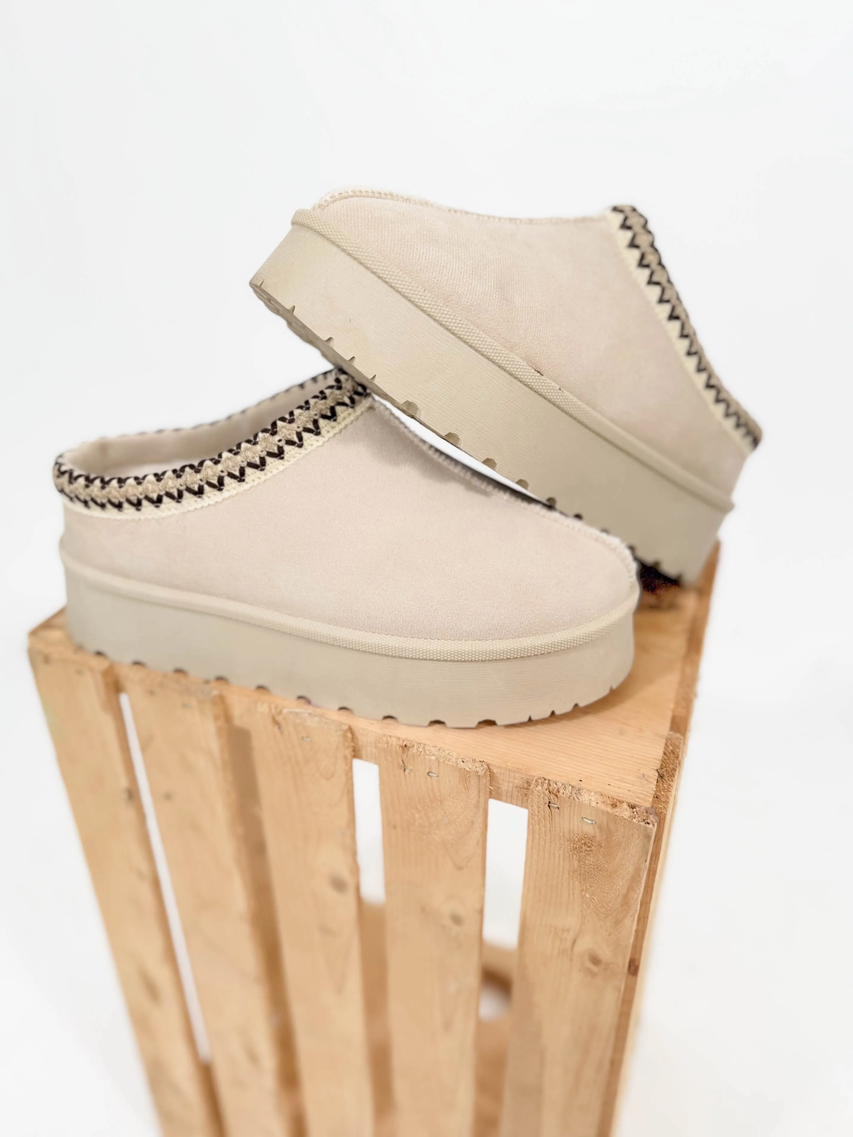 Homebody Faux Fur Slip On- BEIGE