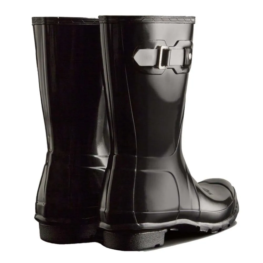 Hunter Women's Original Short Gloss Rain Boots in Black