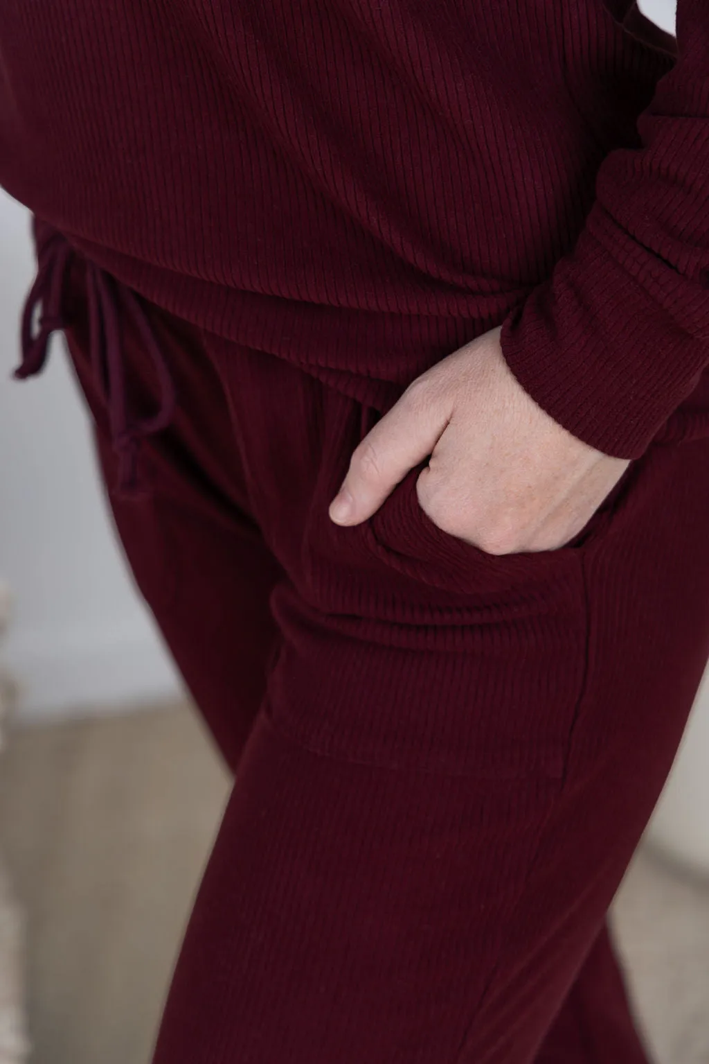 IN PRODUCTION Corrine Joggers - Burgundy