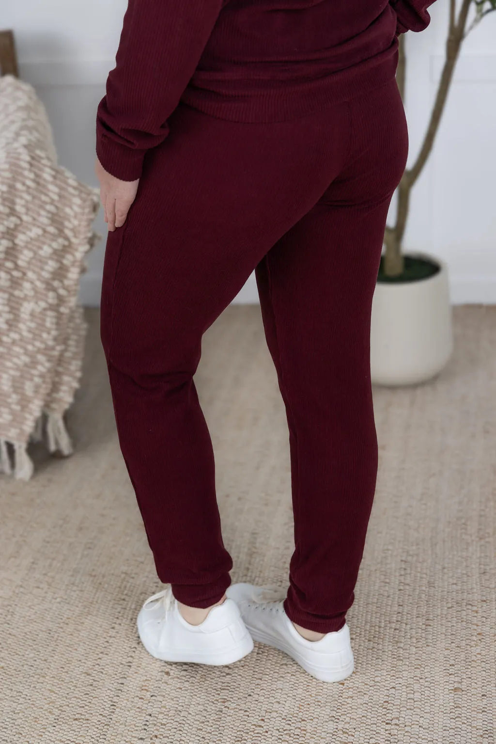 IN PRODUCTION Corrine Joggers - Burgundy
