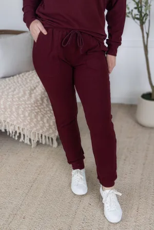 IN PRODUCTION Corrine Joggers - Burgundy