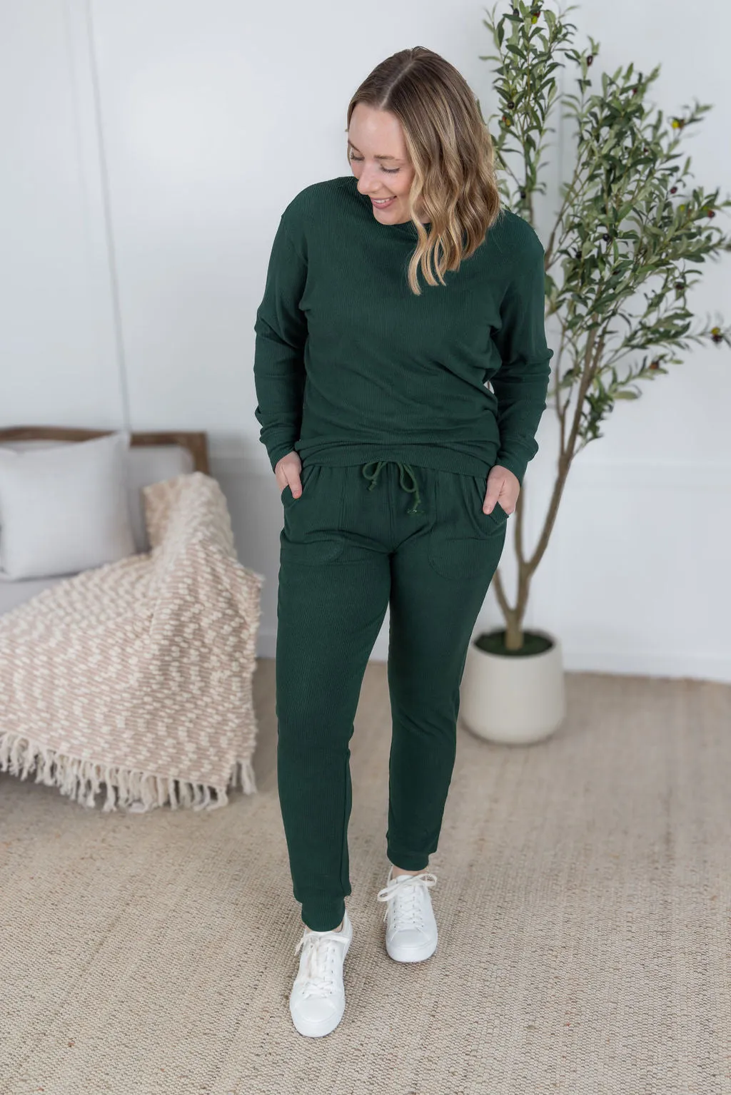 IN PRODUCTION Corrine Joggers - Forest Green