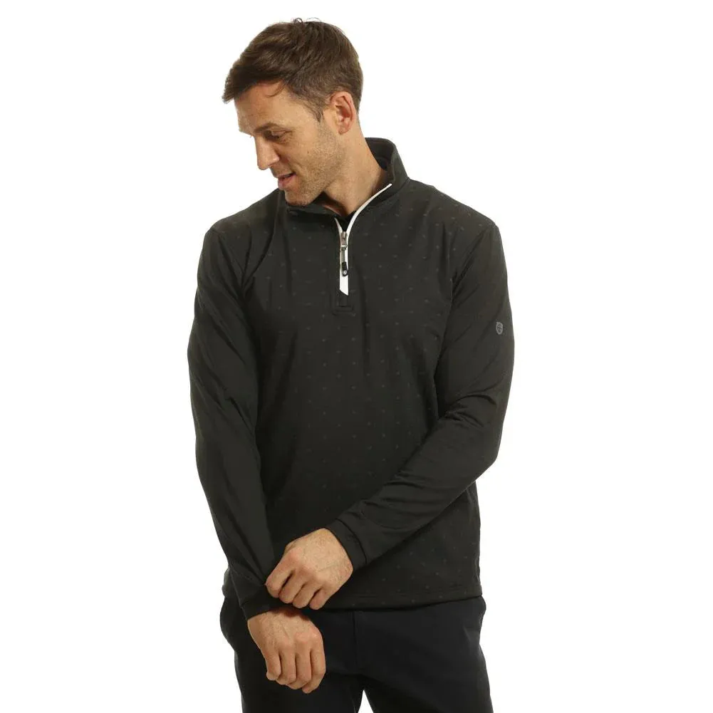 Island Green IGTL2283 Men’s 1/4 Zip Top Layer With Dot Print