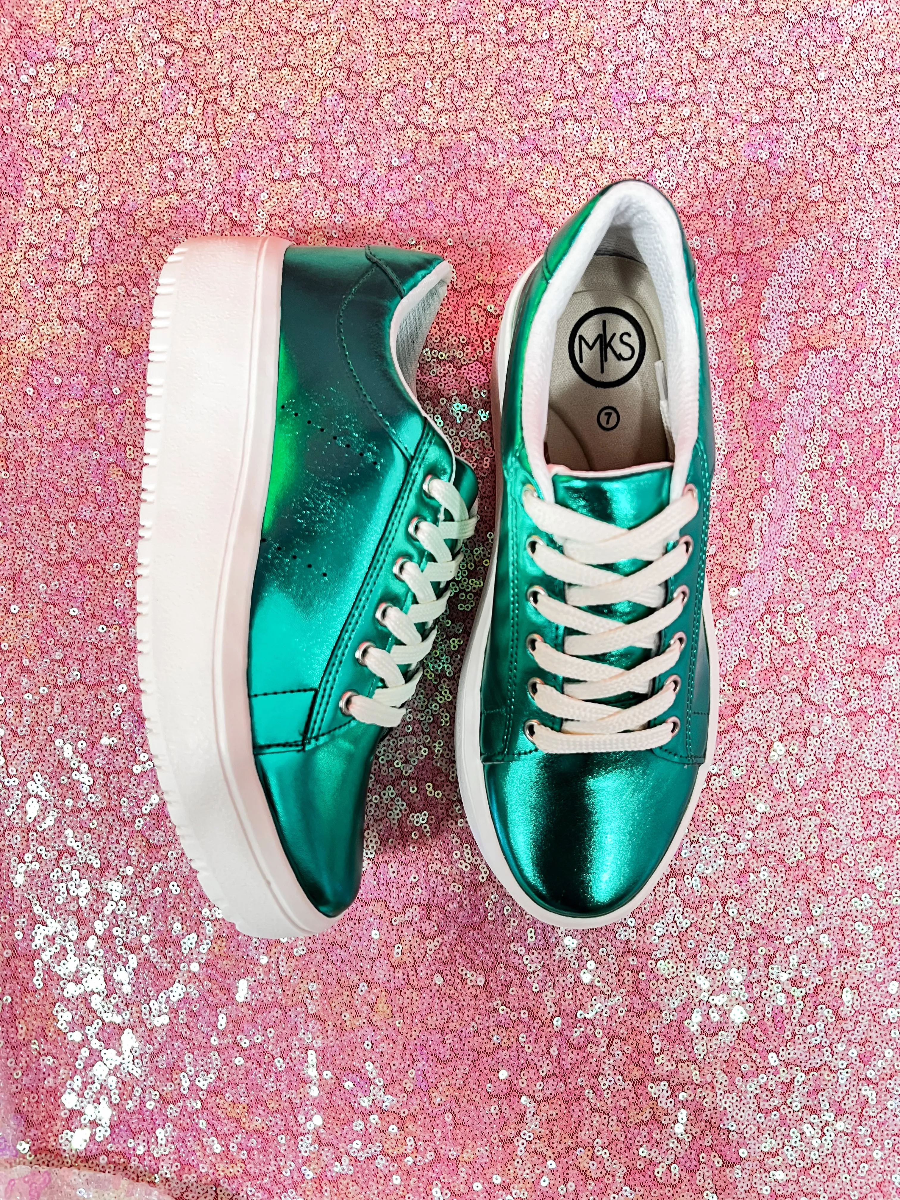 Ivy Metallic Green Sneakers