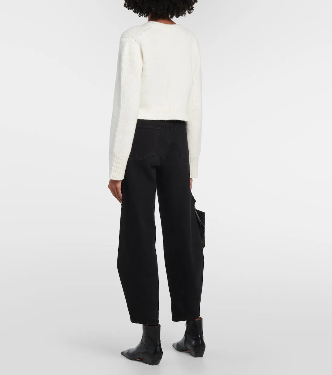Lavan Khaite cropped cashmere cardigan, white