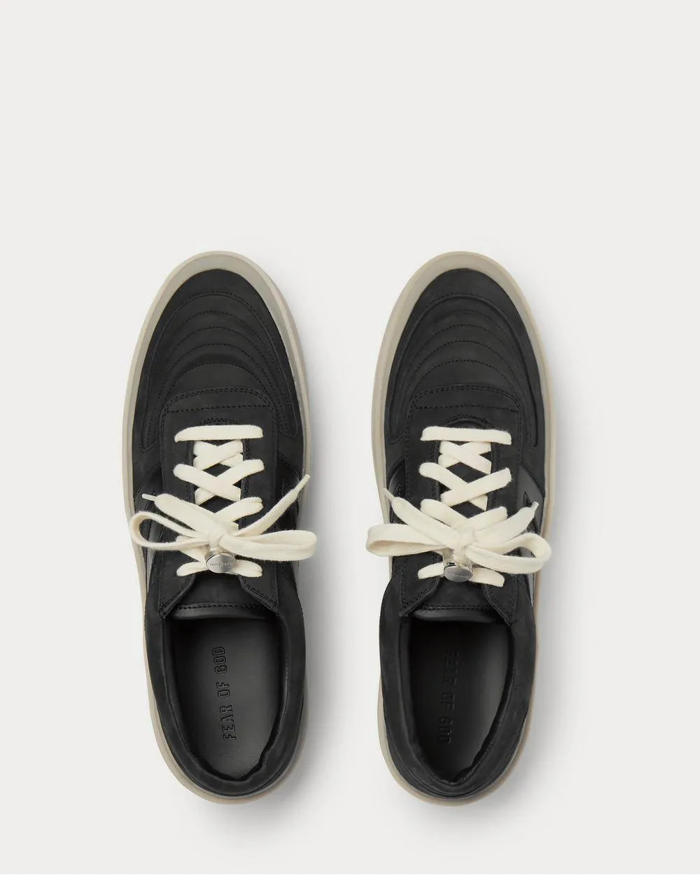 Leather, Nubuck and Mesh  Black low top sneakers