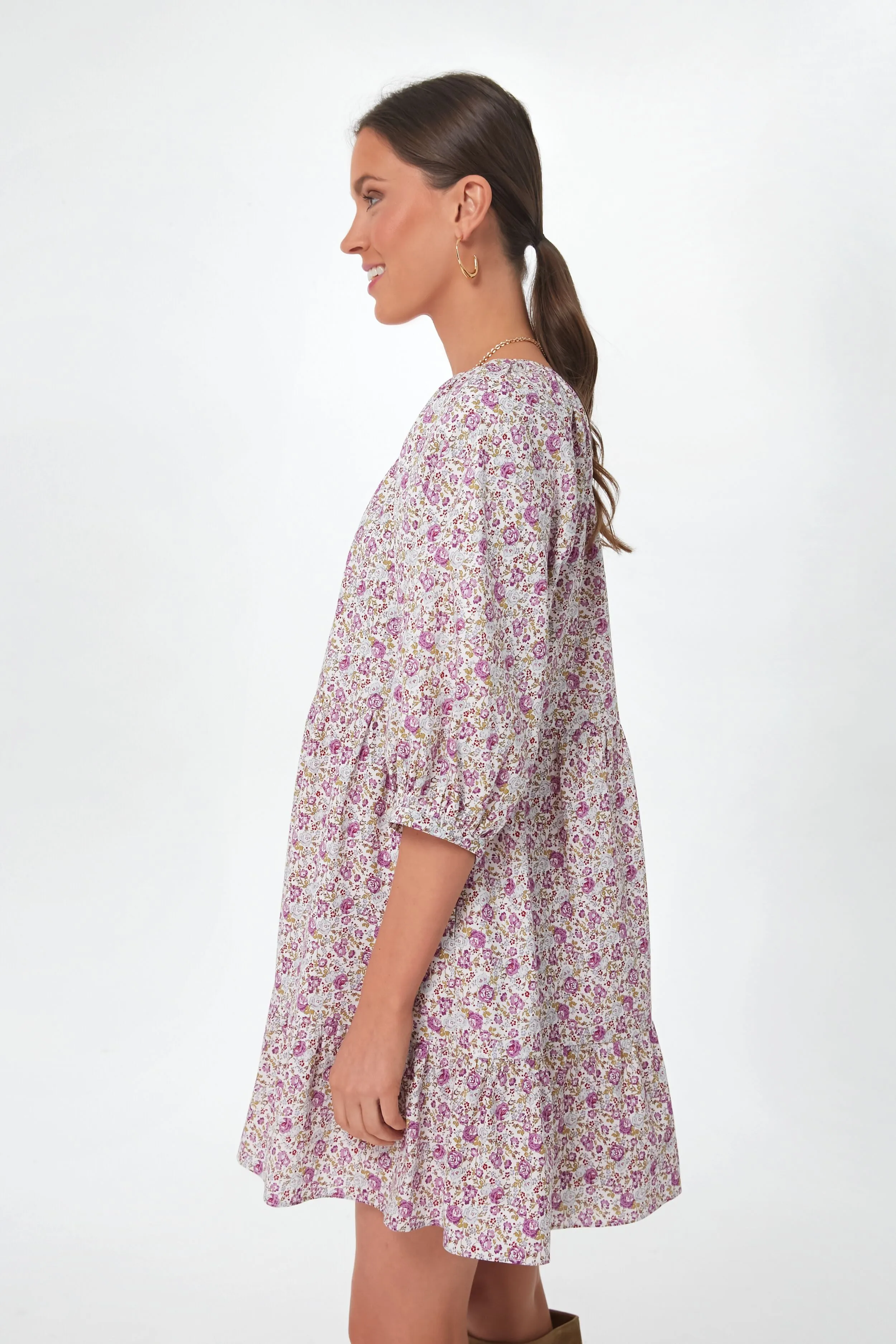 Lilac Floral Huckleberry Mini Dress