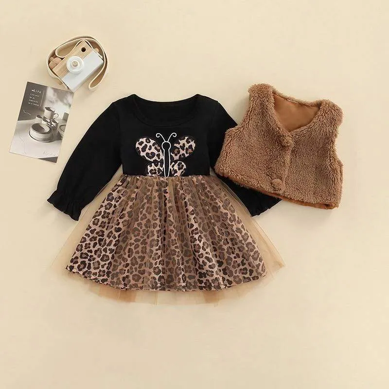 Long Sleeve Leopard Print Dress