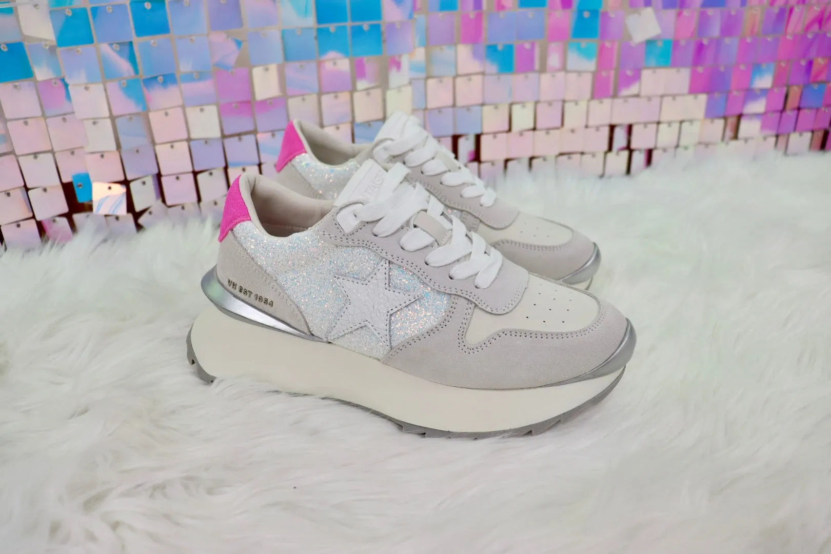 Major 29 Vintage Havanas Sneaker in Clear Glitter Multi