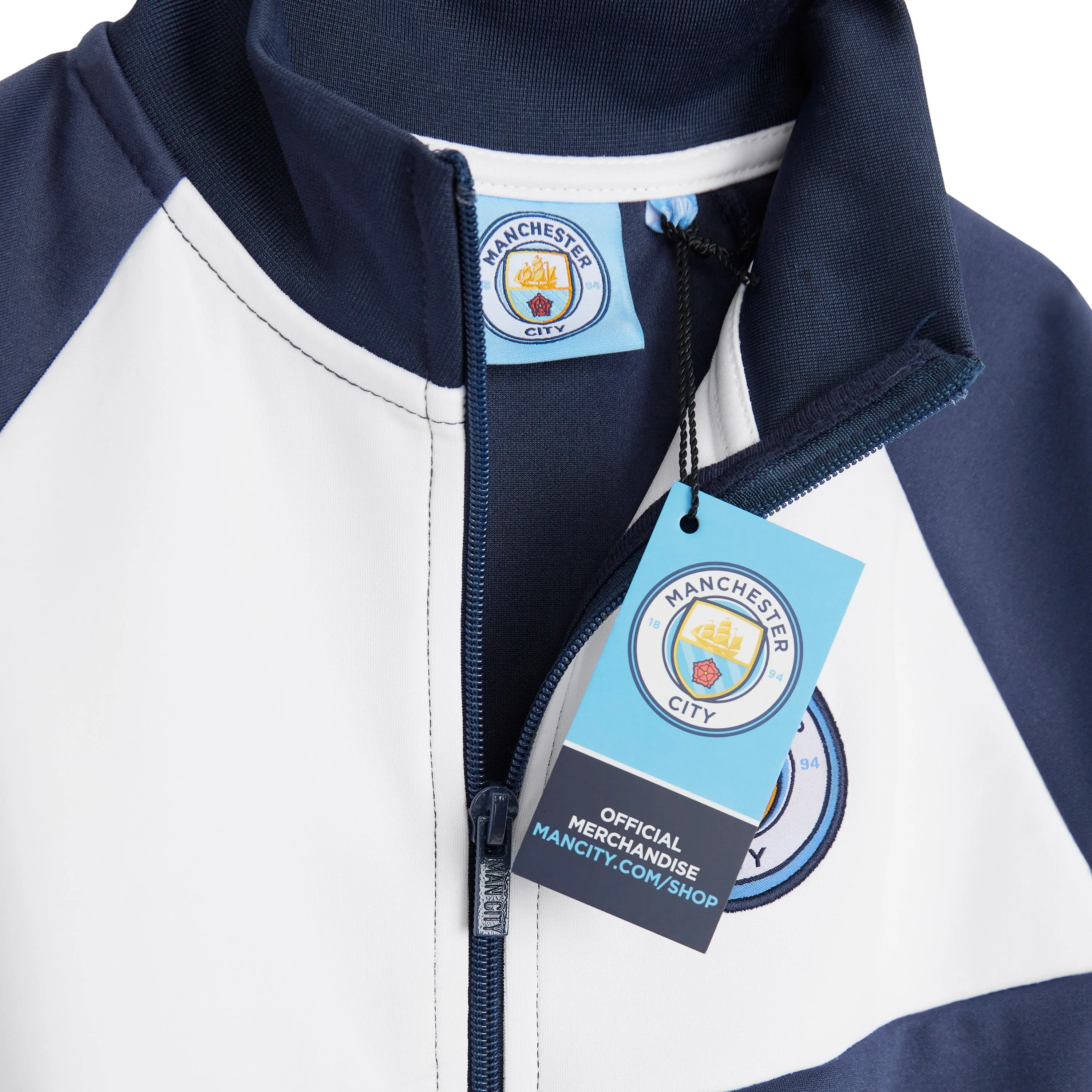 Manchester City F.C. Boys Zip Up Track Jacket with Pockets