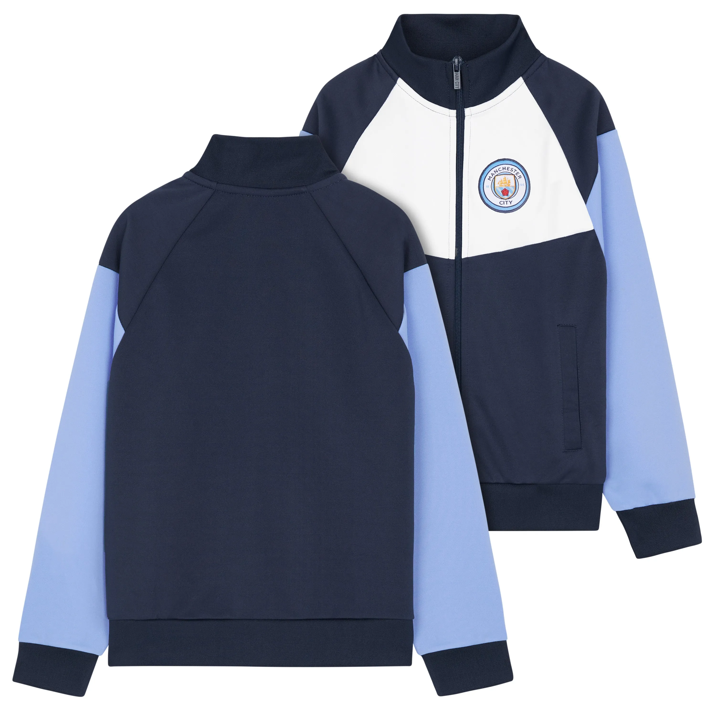 Manchester City F.C. Boys Zip Up Track Jacket with Pockets