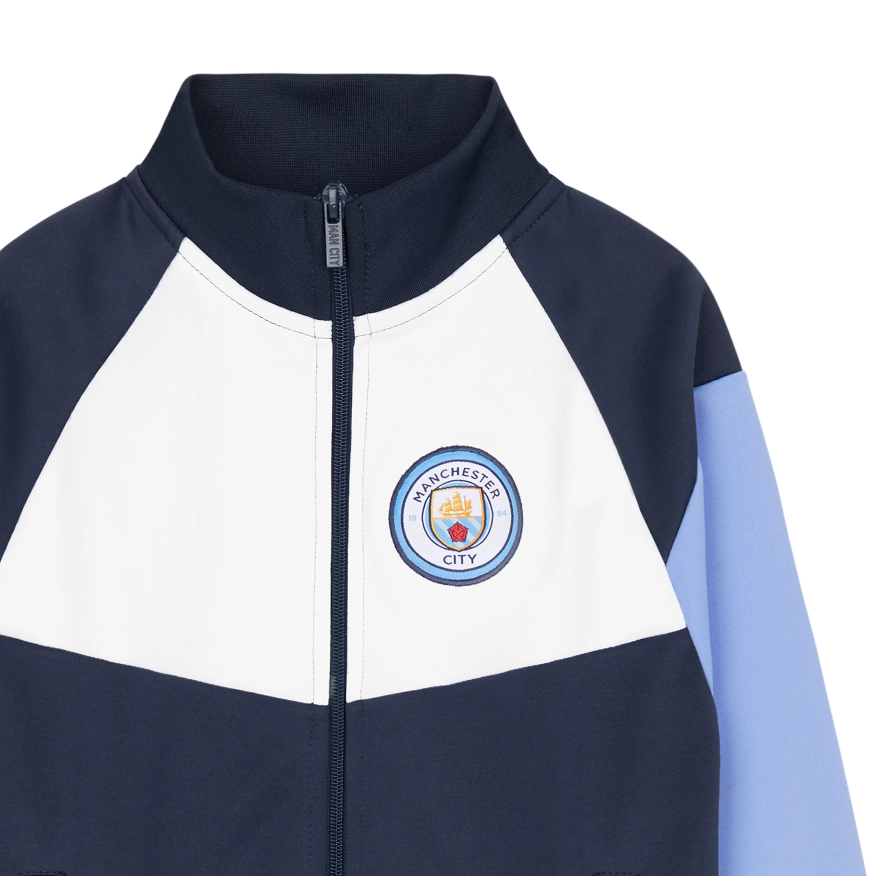 Manchester City F.C. Boys Zip Up Track Jacket with Pockets