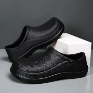 Men's Textured Leather Waterproof Loafers with Anti-Slip Sole