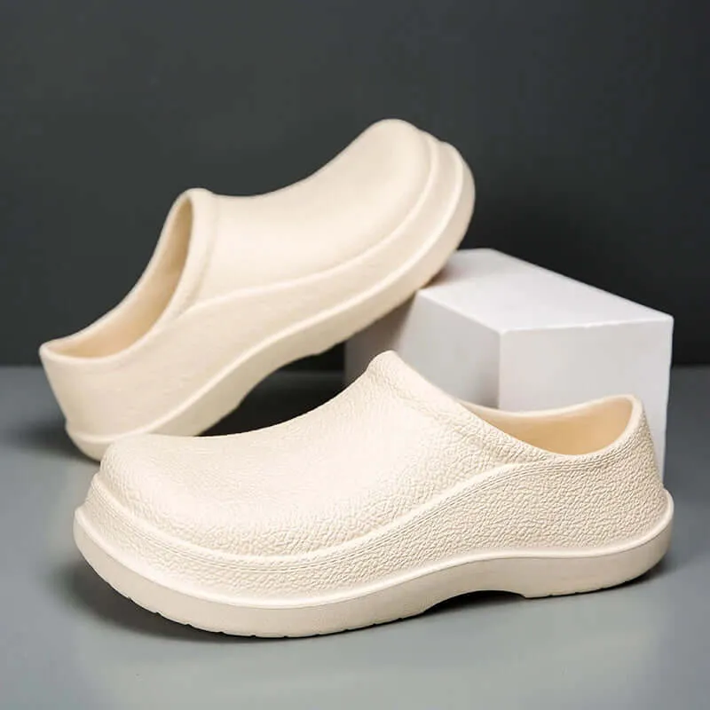 Men's Textured Leather Waterproof Loafers with Anti-Slip Sole