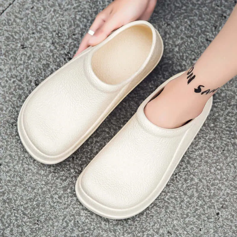Men's Textured Leather Waterproof Loafers with Anti-Slip Sole