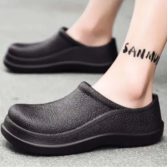 Men's Textured Leather Waterproof Loafers with Anti-Slip Sole
