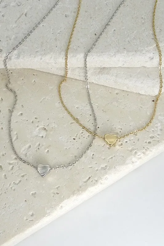 Mini Heart Necklace Silver