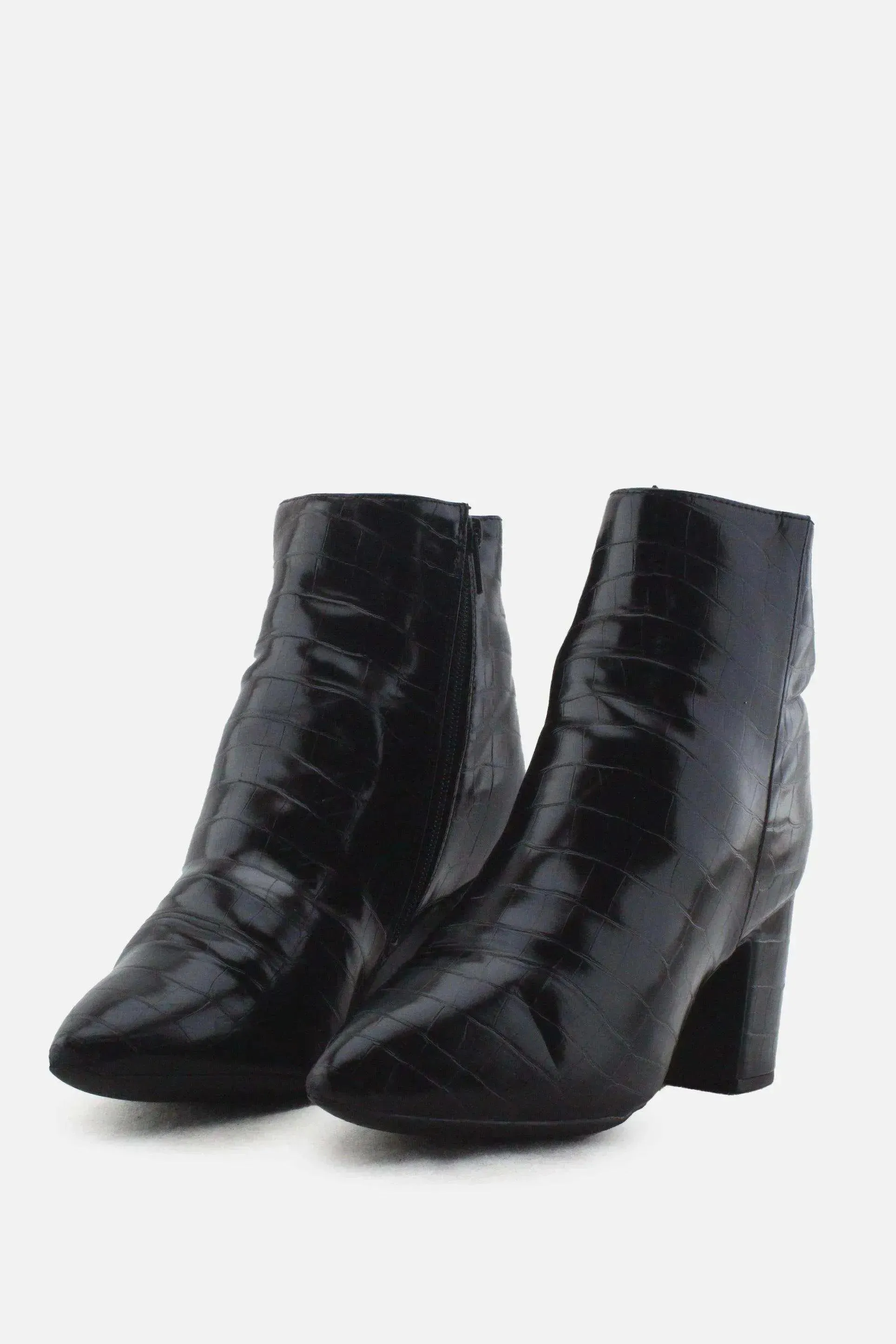 New Look Zipper Block Ankle Boots | 100% Synthetic Leather