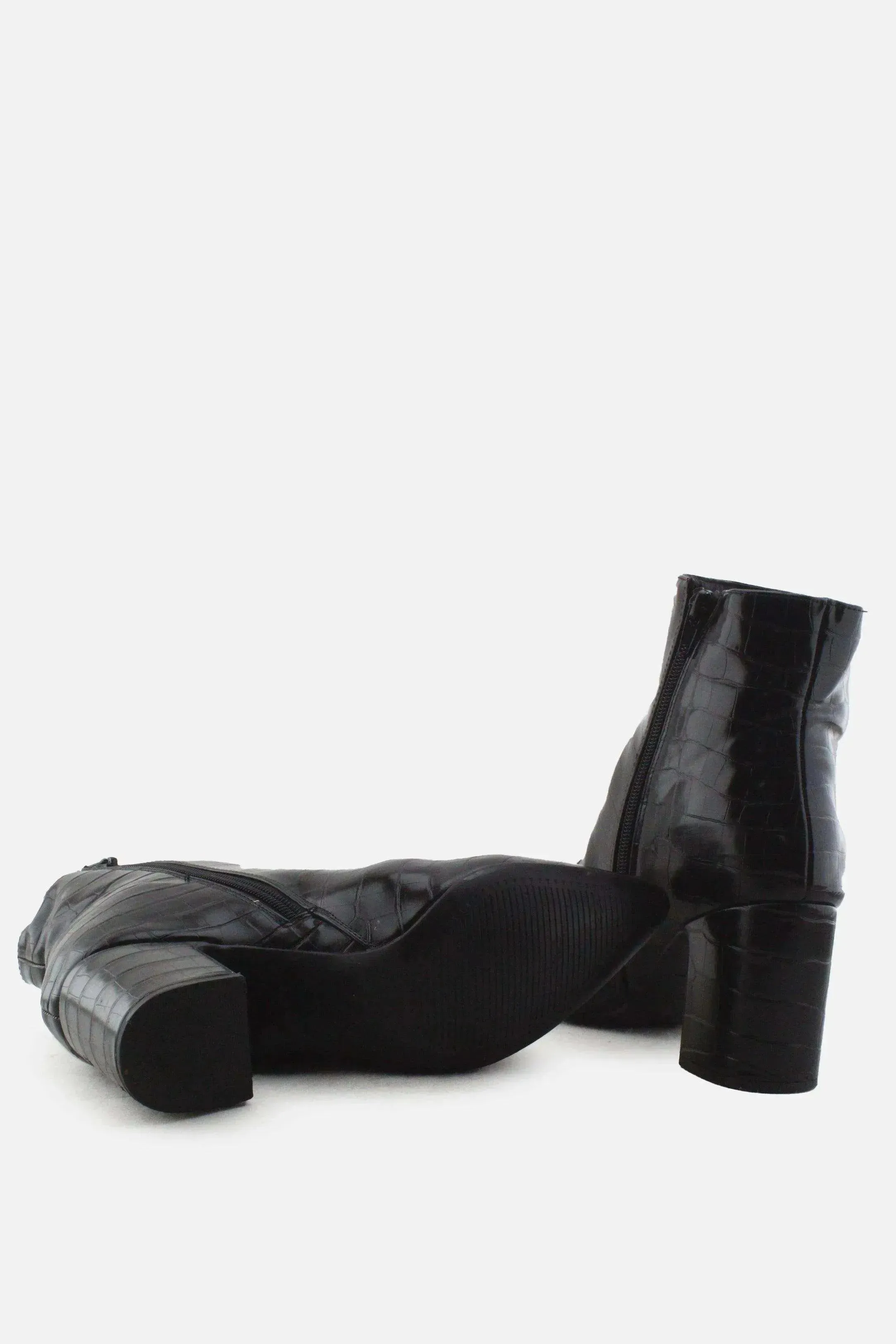 New Look Zipper Block Ankle Boots | 100% Synthetic Leather
