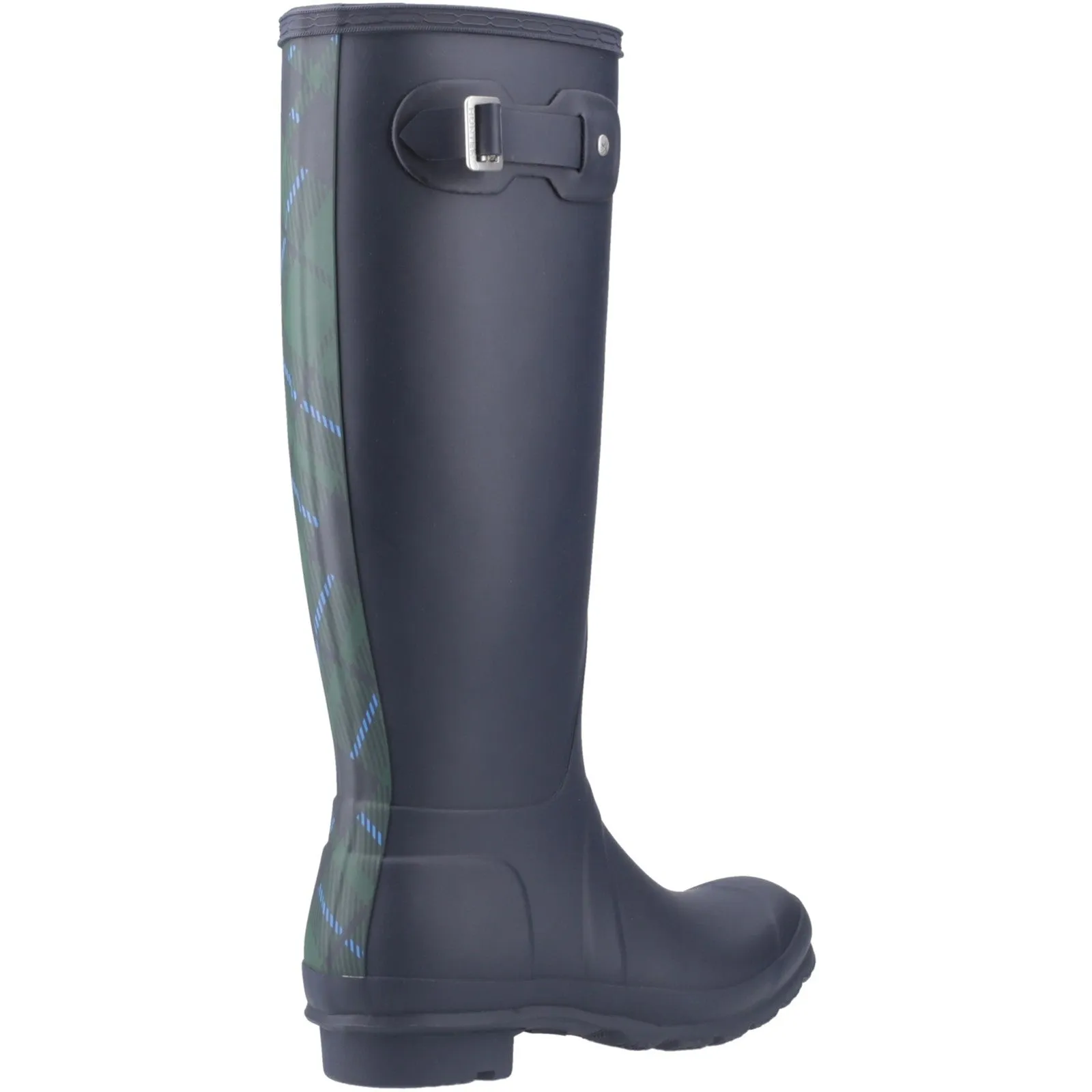 Original Tall Tartan Back Strap Wellington Female Navy