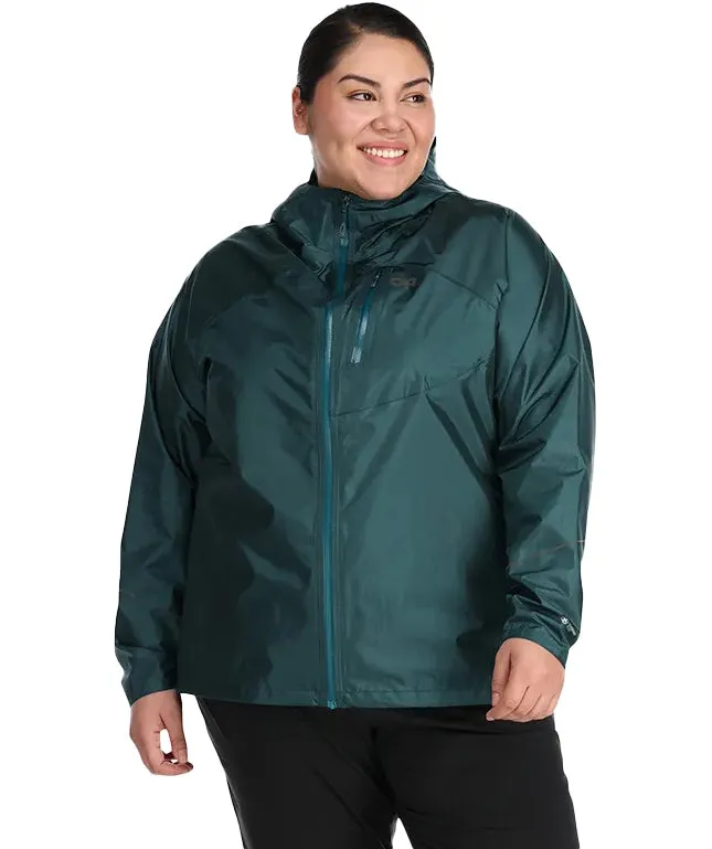 Outdoor Research Helium Women's Plus Size Rain Jacket Treeline sizes 1X - 4X