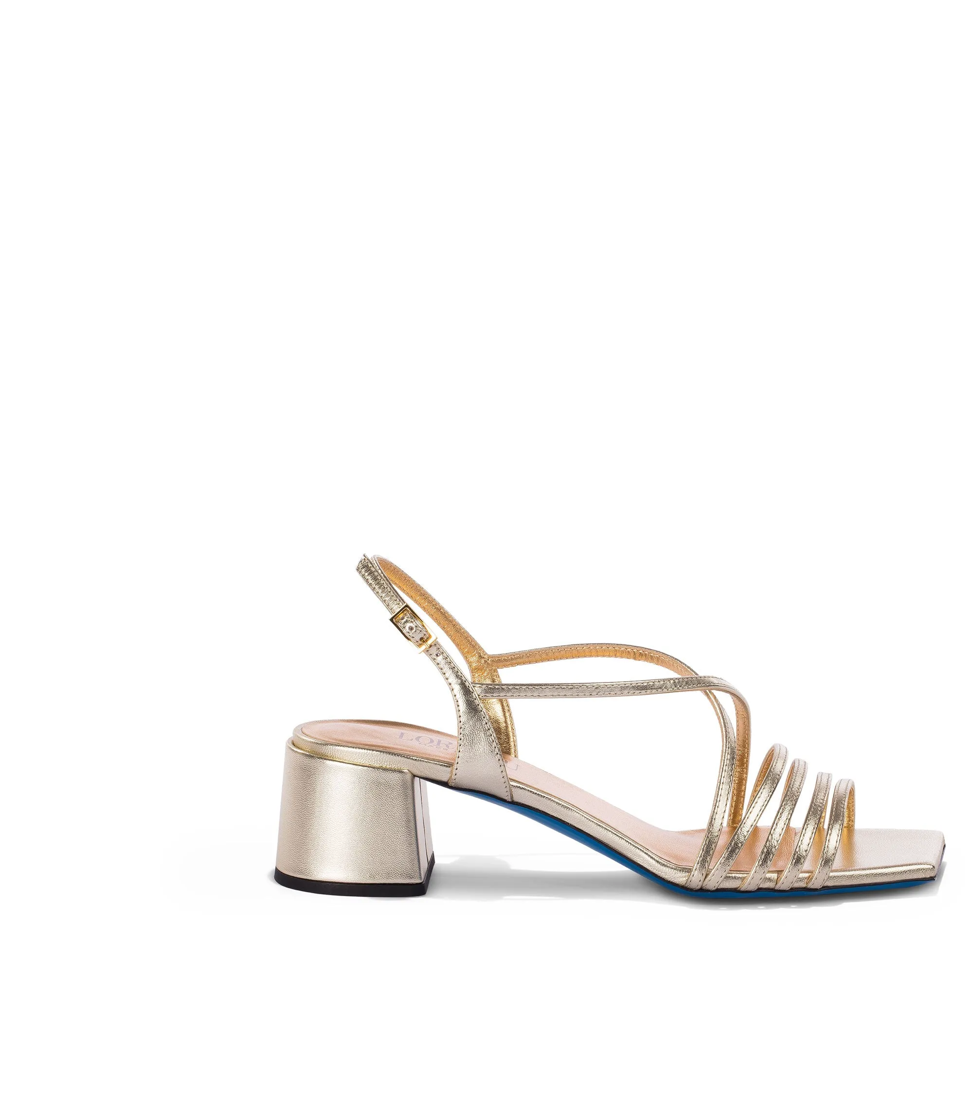 Platinum-tone nappa leather sandals