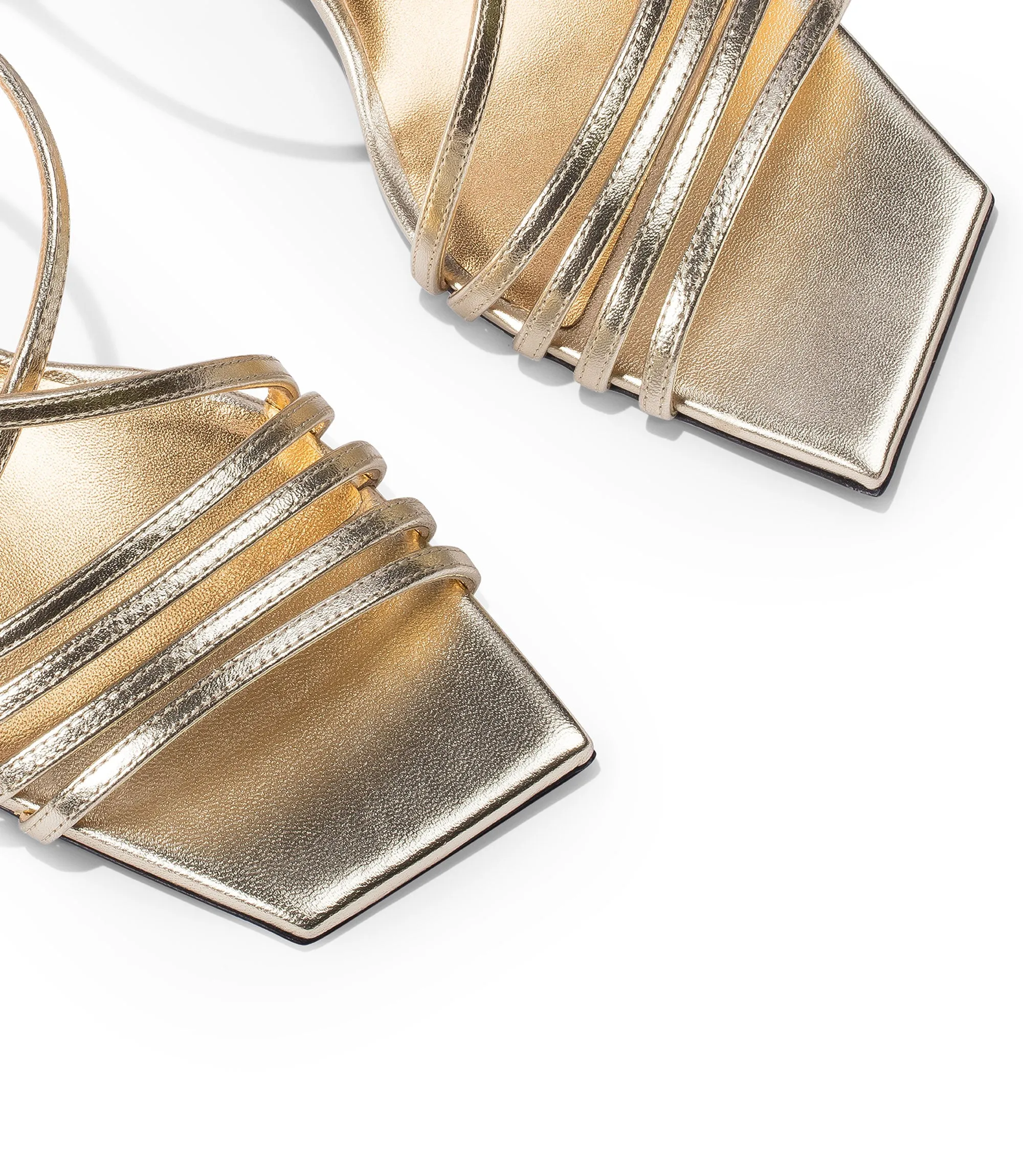 Platinum-tone nappa leather sandals