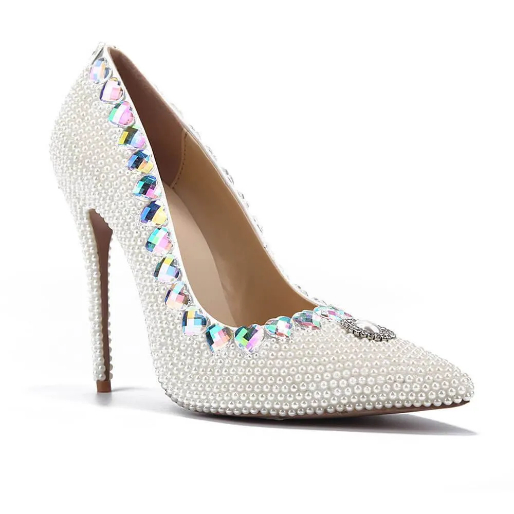 Point Toe Multicolor Glitter Rhinestone Pumps