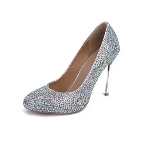Point Toe Multicolor Wedding Rhinestone  Pumps
