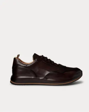 Race Lux Leather  Dark brown low top sneakers