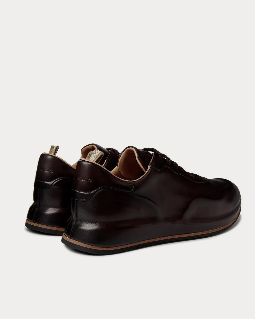 Race Lux Leather  Dark brown low top sneakers