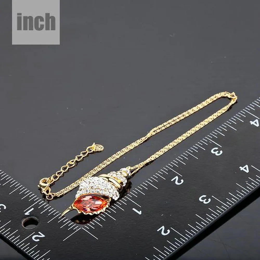 Red Paved Pendant Necklace