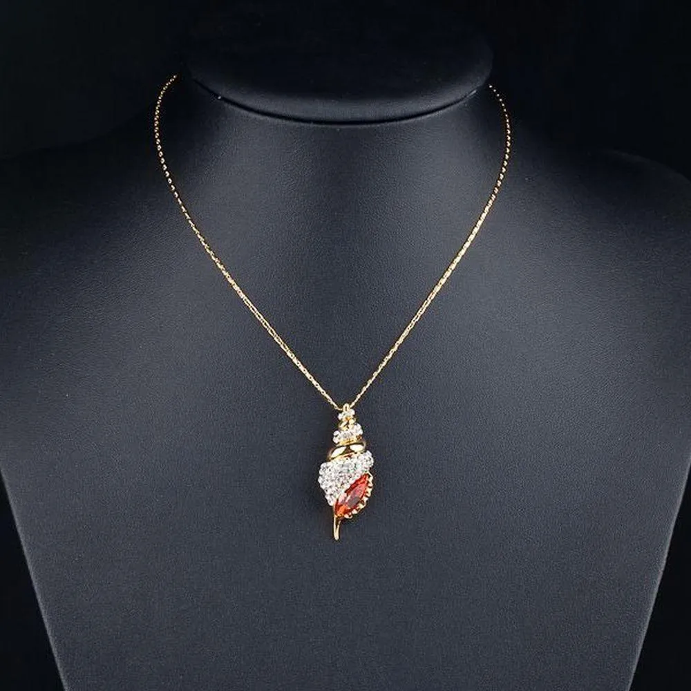 Red Paved Pendant Necklace