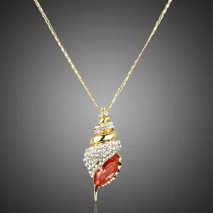 Red Paved Pendant Necklace