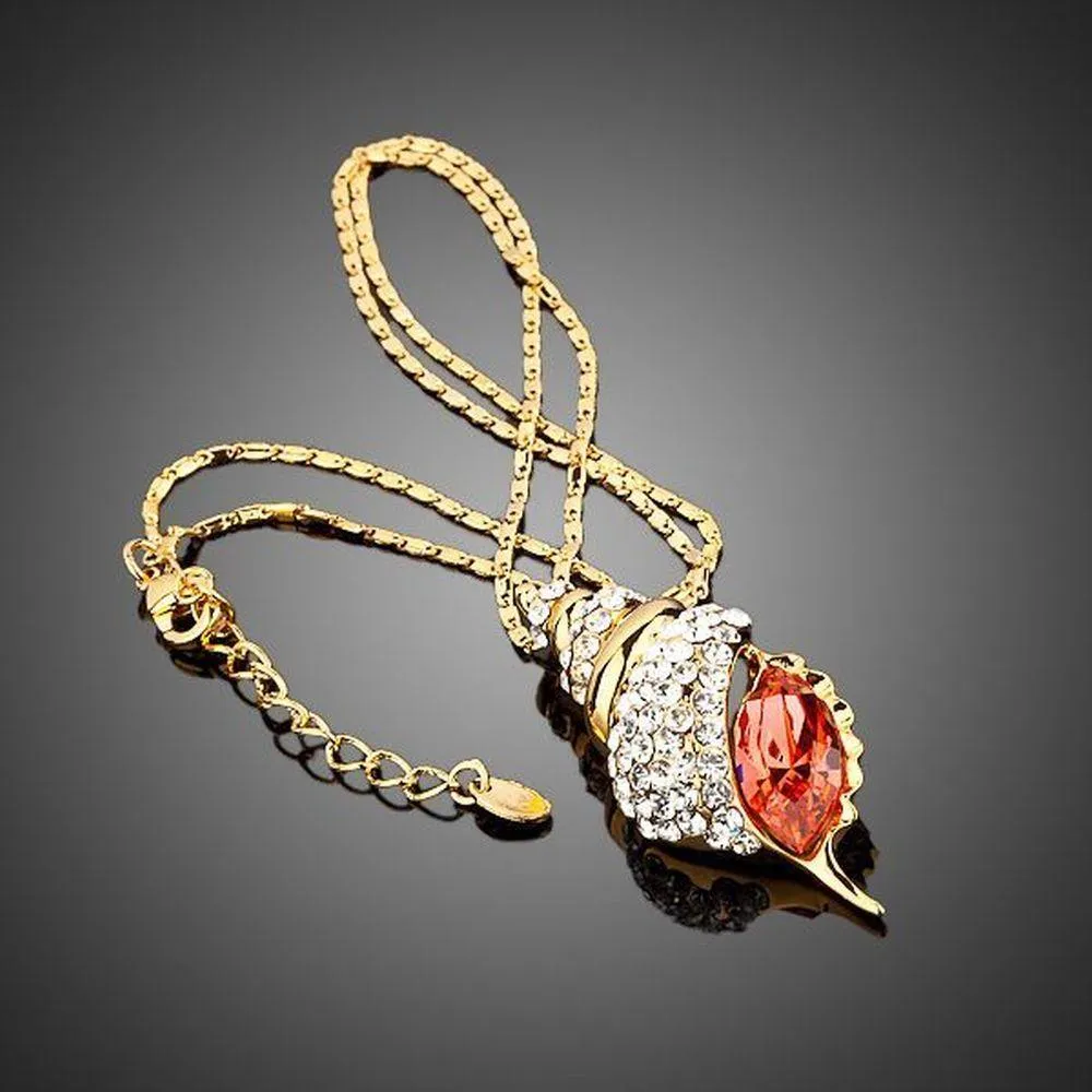 Red Paved Pendant Necklace