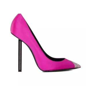 Red Wedding Ankle Leather Point Toe Pumps
