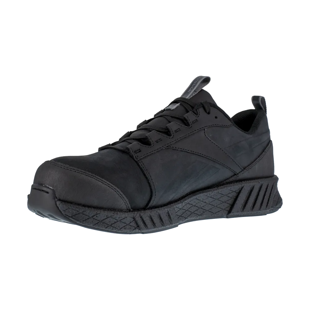 Reebok Fusion Formidable Athletic Composite Toe Work Shoe RB4300 - Black Leather - Men