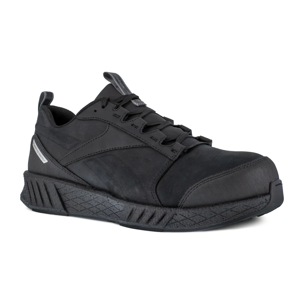 Reebok Fusion Formidable Athletic Composite Toe Work Shoe RB4300 - Black Leather - Men