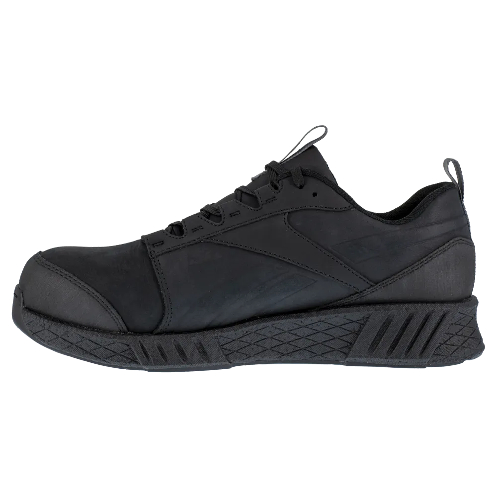 Reebok Fusion Formidable Athletic Composite Toe Work Shoe RB4300 - Black Leather - Men