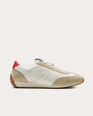 Retro Runner Slim Mesh Off White / Beige / Red Low Top Sneakers
