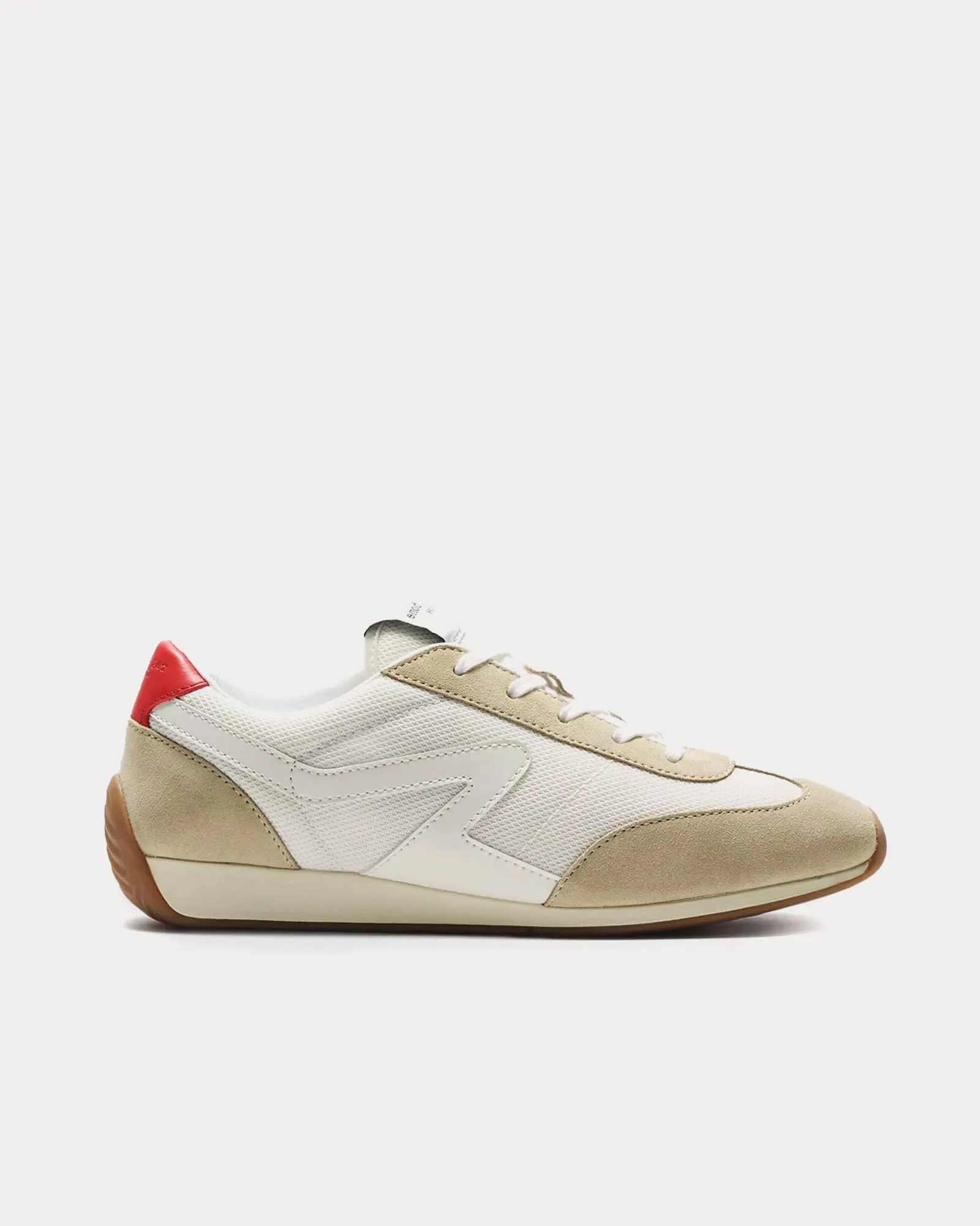 Retro Runner Slim Mesh Off White / Beige / Red Low Top Sneakers