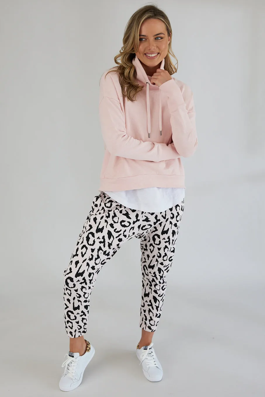 Sadie Pants - Soft Pink Leopard