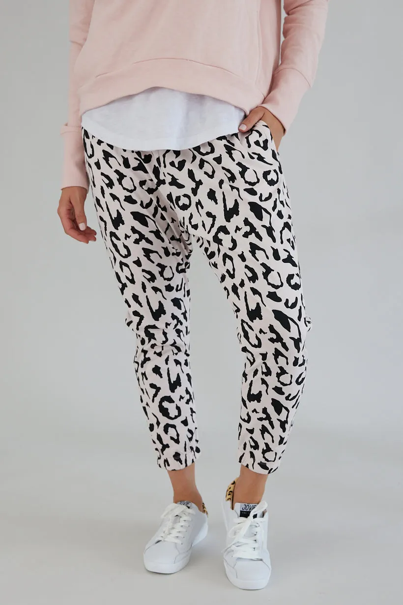 Sadie Pants - Soft Pink Leopard