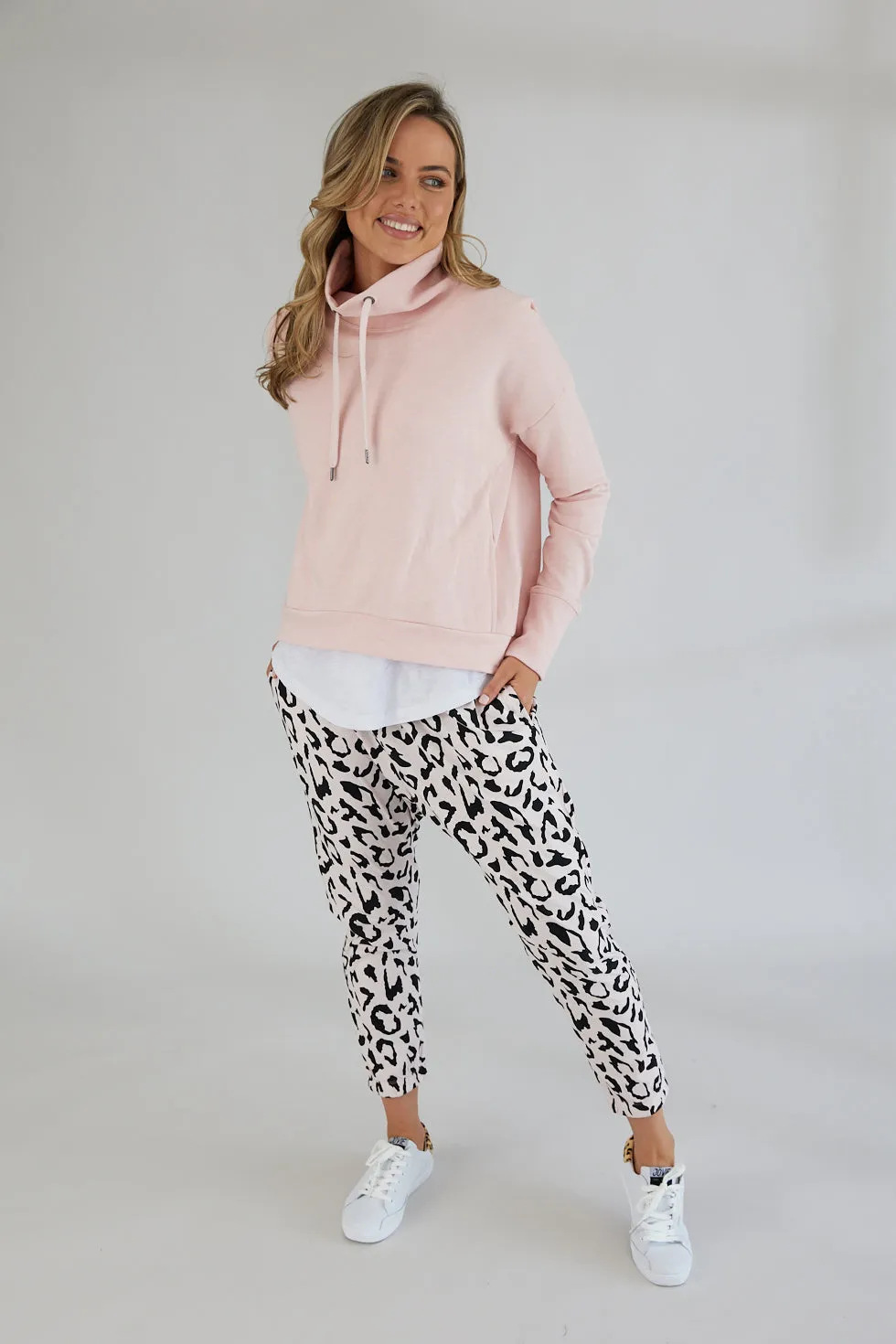Sadie Pants - Soft Pink Leopard