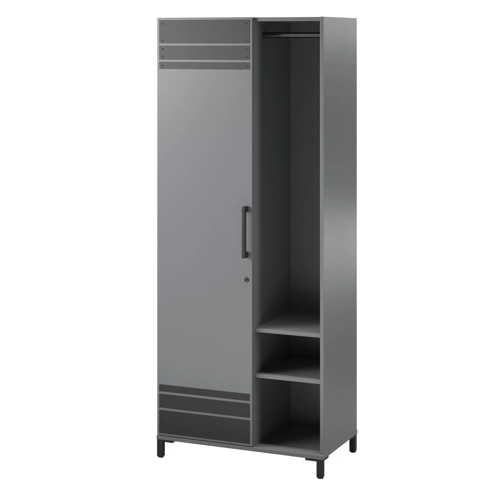 Shelby Tall Garage Cabinet with 1 Door & Hang Rod