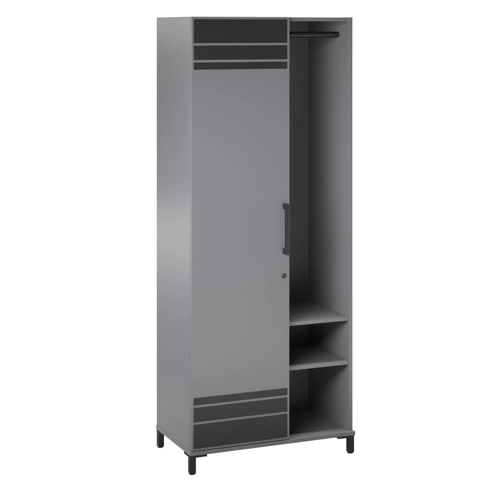 Shelby Tall Garage Cabinet with 1 Door & Hang Rod