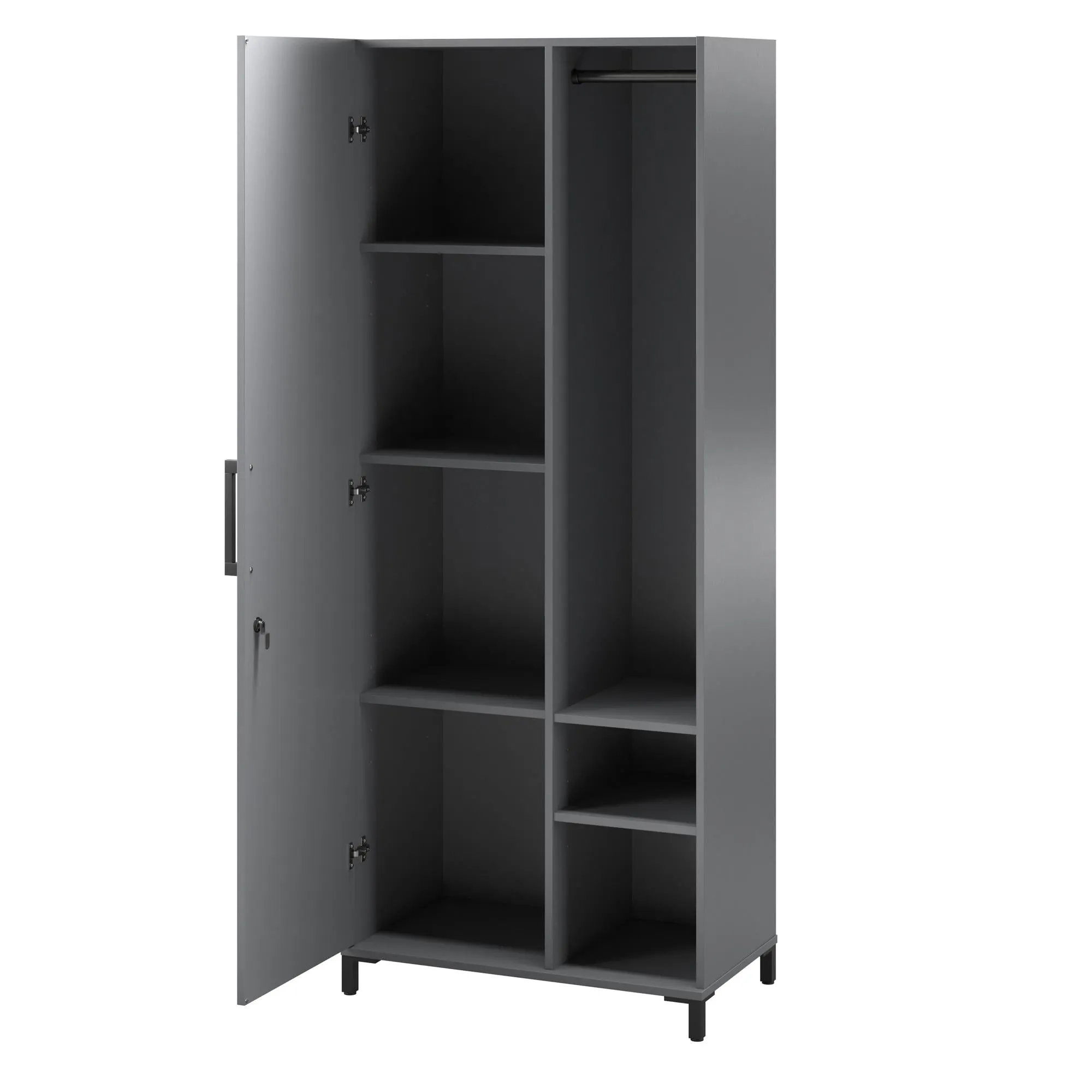 Shelby Tall Garage Cabinet with 1 Door & Hang Rod