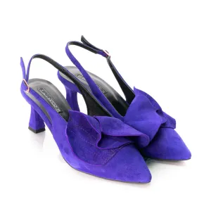 SHR Spell in love purple suede open-back pumps