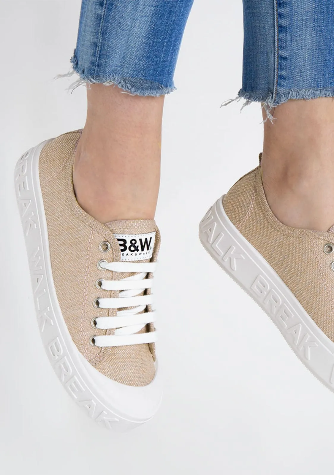 Sneakers Wicker Metal Gold